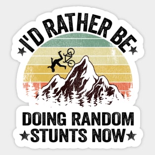 I'd Rather Be Mountain Biking Vintage MTB Downhill Gift Funny Sticker